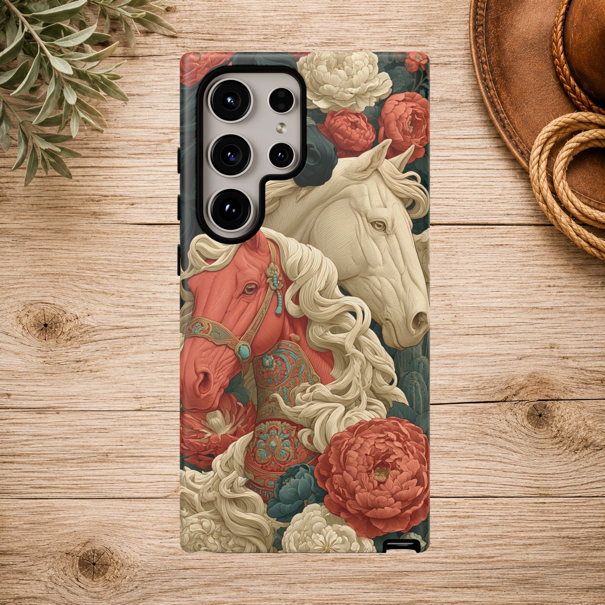 Floral Western Horses Phone Case