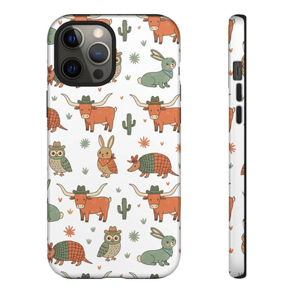 Cute Armadillo, Longhorn, Owl & Bunny Pattern-Phone Case