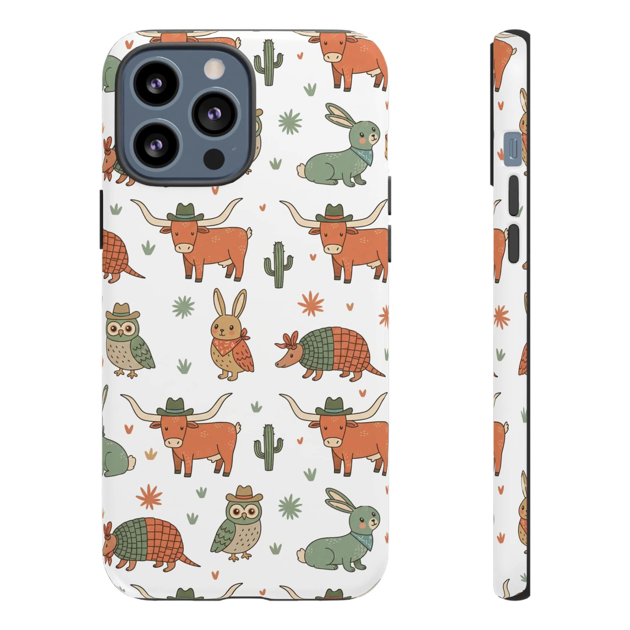 Armadillo, Longhorn, Owl & Bunny Pattern-Phone Case