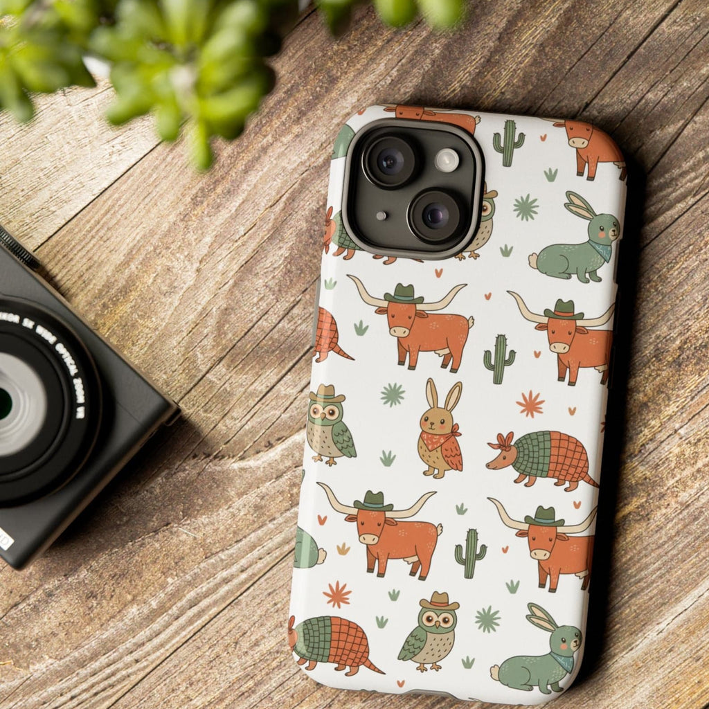 Armadillo, Longhorn, Owl & Bunny Pattern-Phone Case
