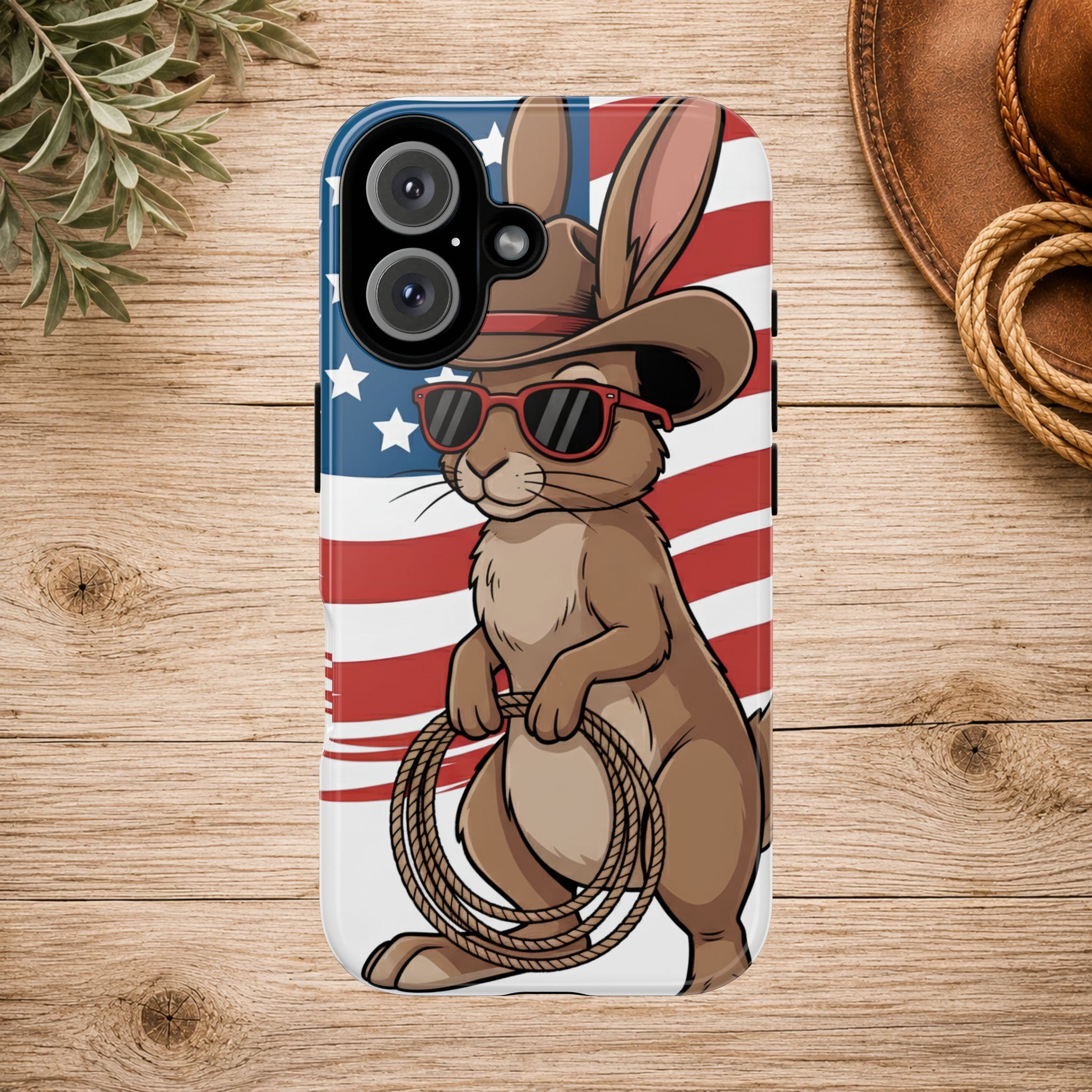Patriotic Cowboy Bunny Phone Case