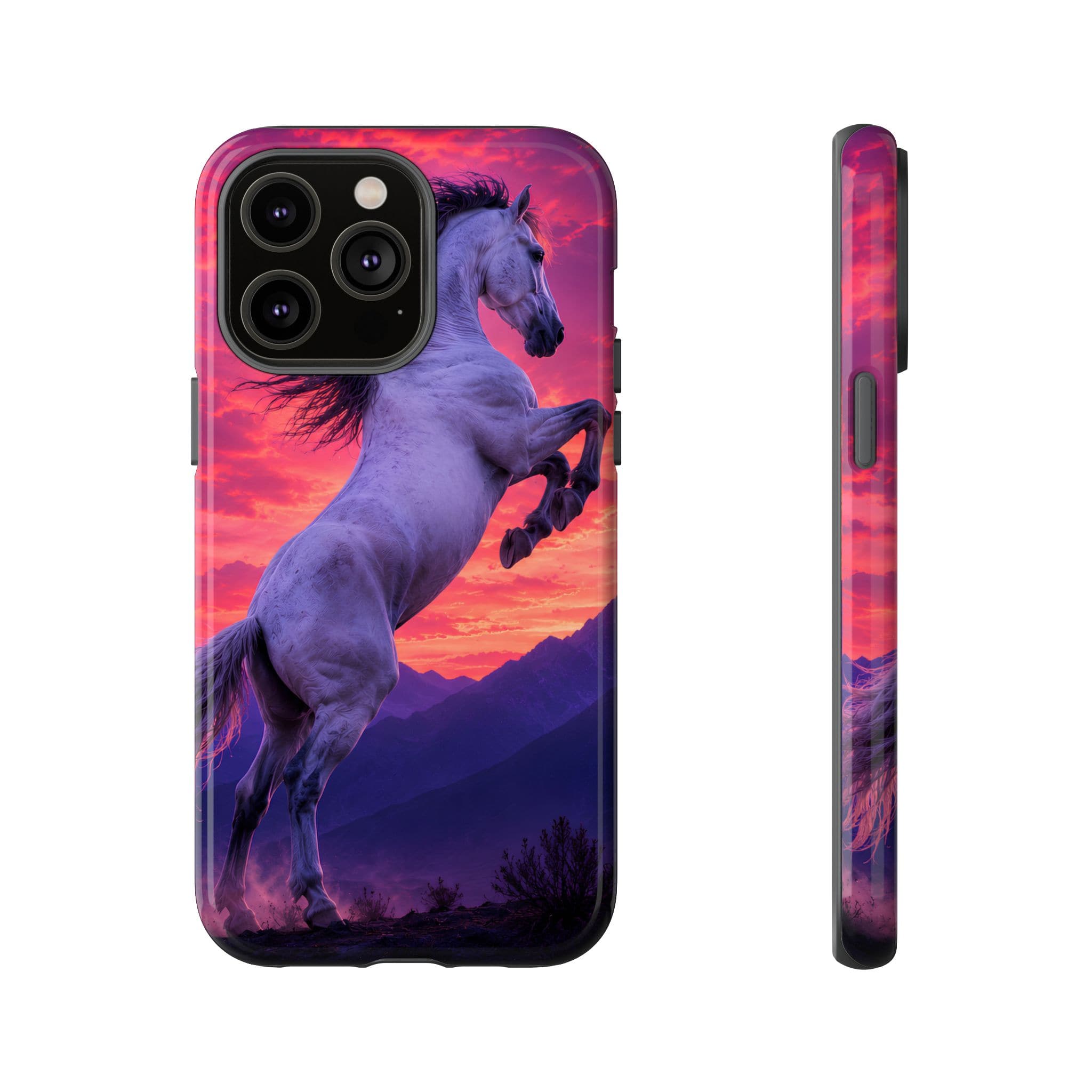 Rearing White Horse Sunset Phone Case