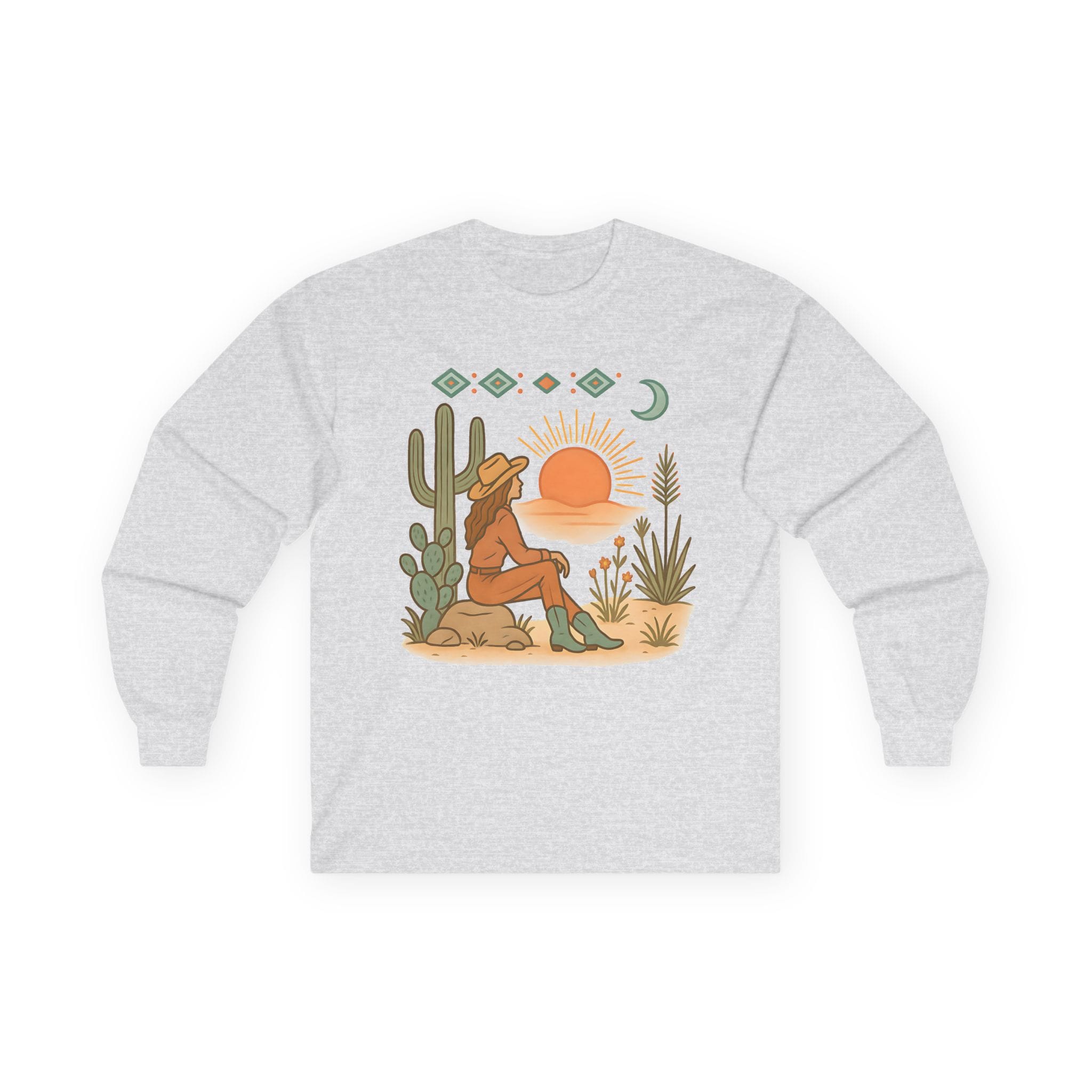 Desert Sunset Cowboy Long Sleeve Tee