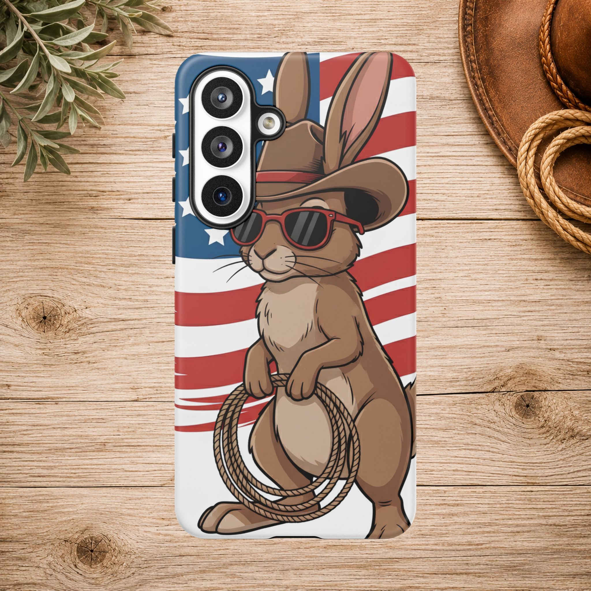 Patriotic Cowboy Bunny Phone Case