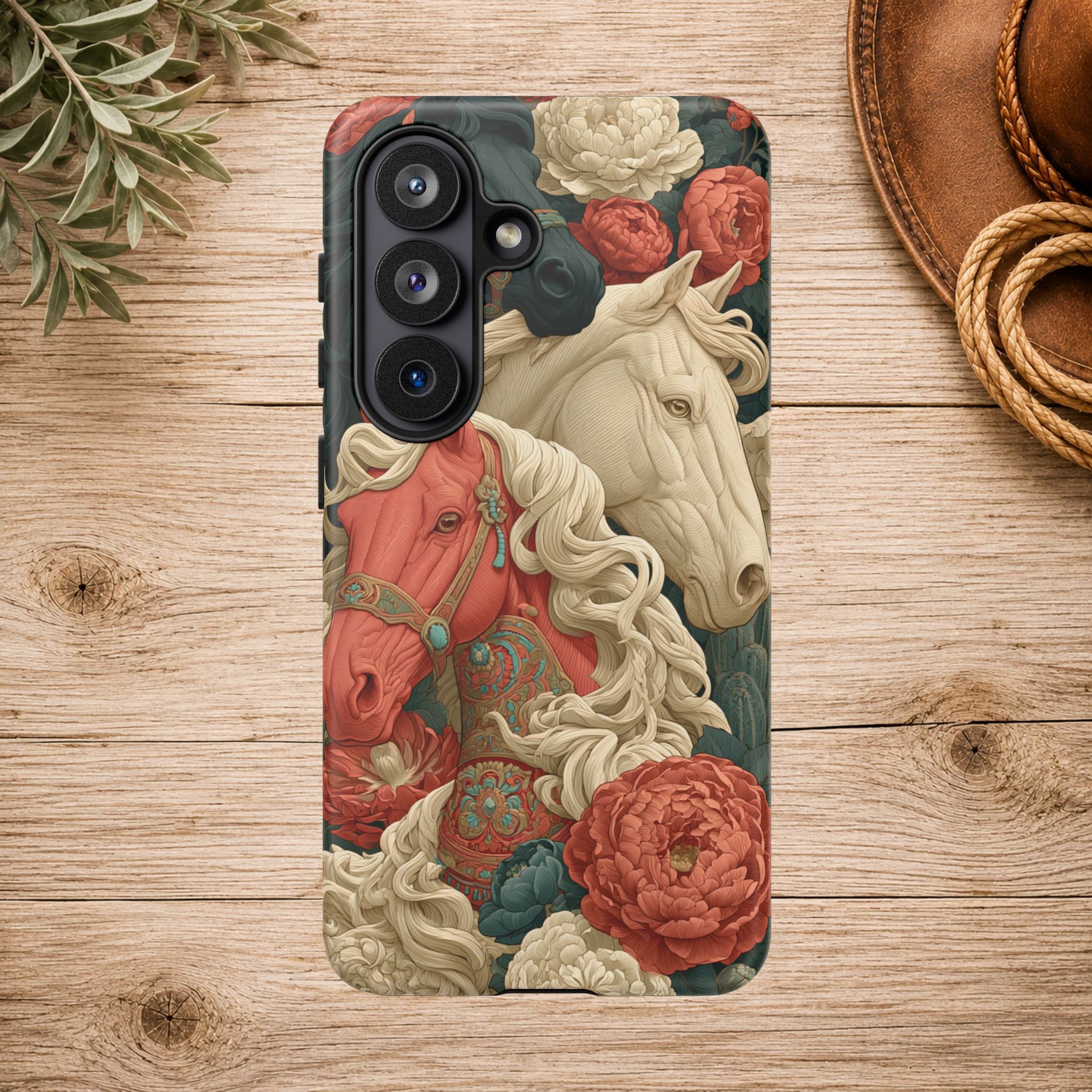 Floral Western Horses Phone Case
