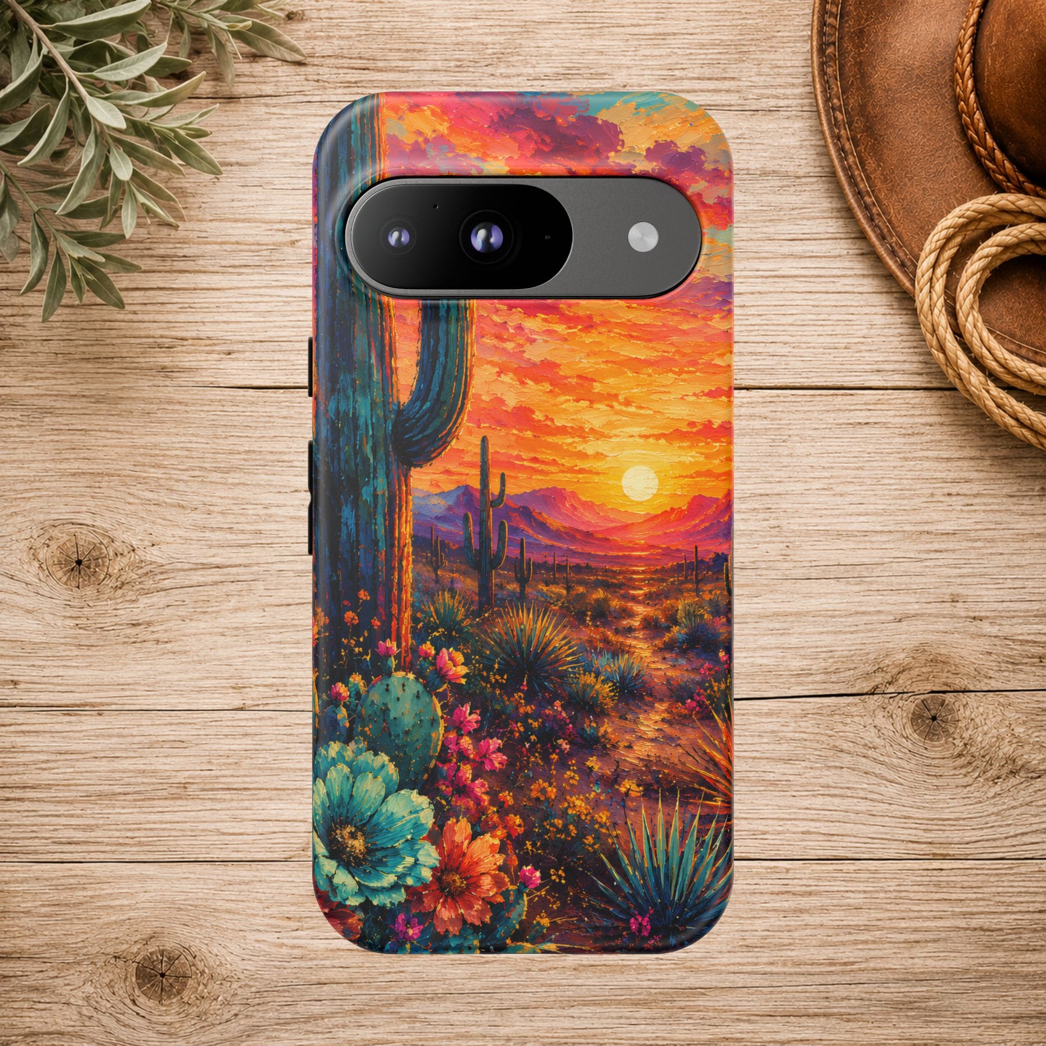 Desert Sunset Bloom Western Phone Case