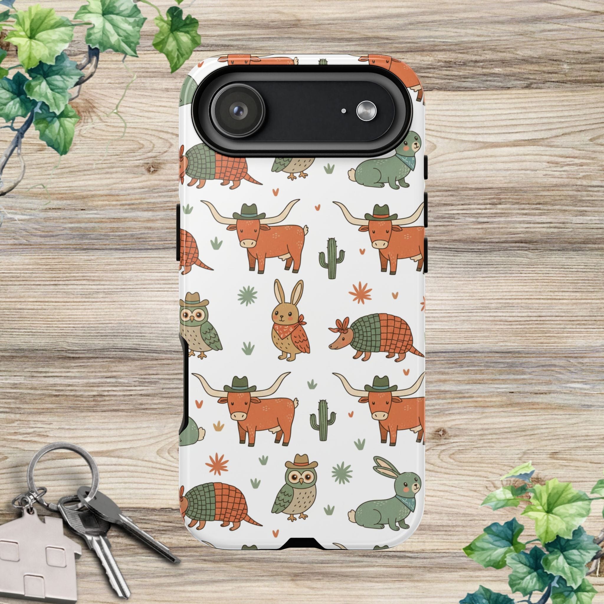 Armadillo, Longhorn, Owl & Bunny Pattern-Phone Case