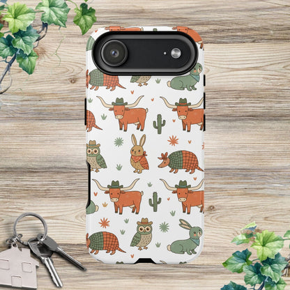 Cute Armadillo, Longhorn, Owl & Bunny Pattern-Phone Case
