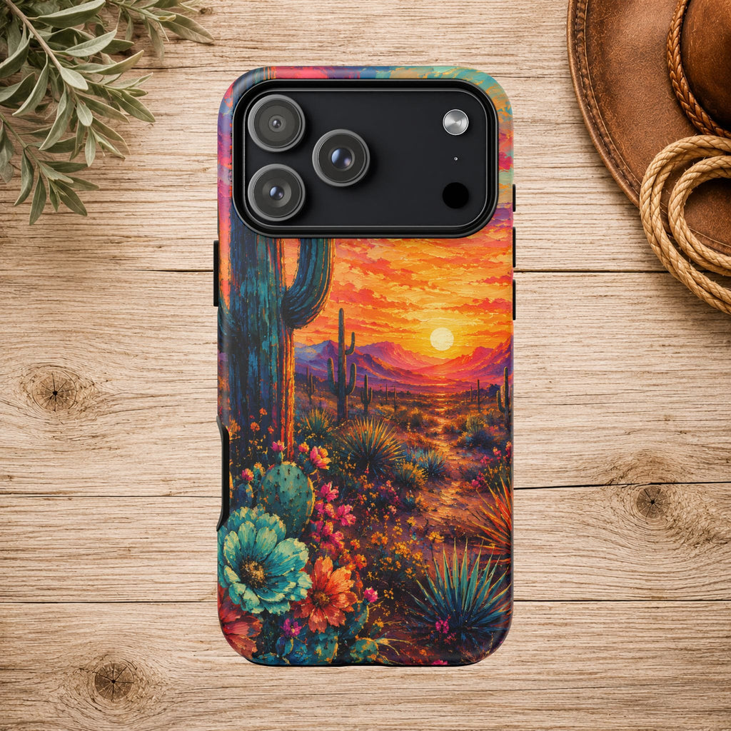 Desert Sunset Bloom Western Phone Case