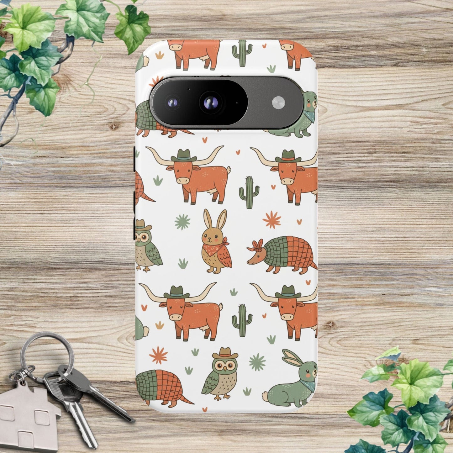 Cute Armadillo, Longhorn, Owl & Bunny Pattern-Phone Case
