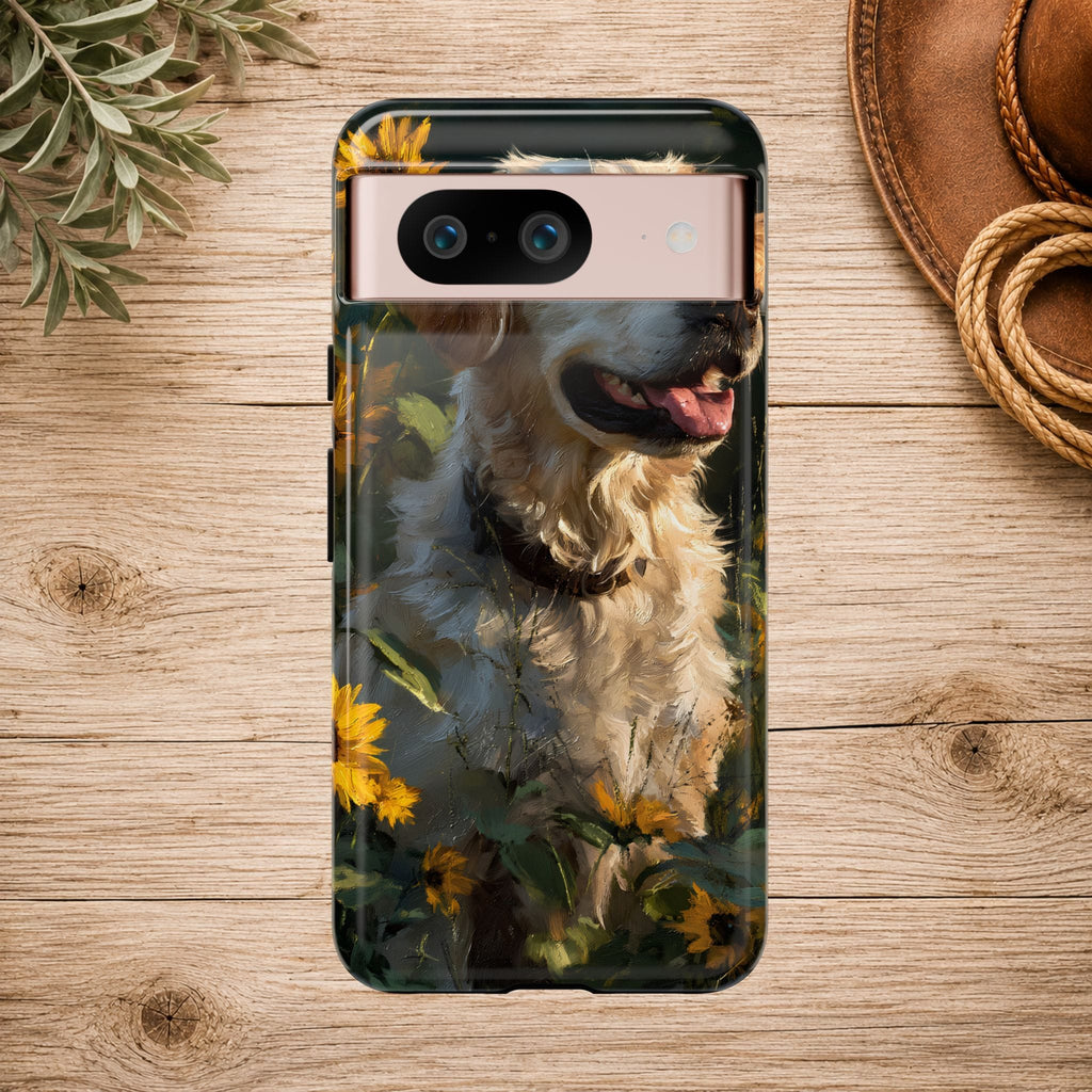 Golden Retriever Sunflower Phone Case