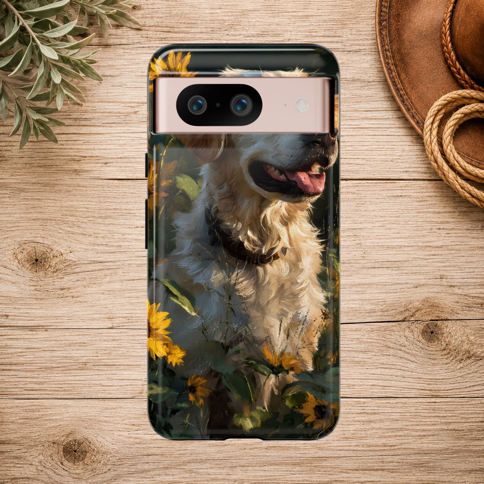 Golden Retriever Sunflower Phone Case