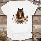 Vintage Horse Floral-T-Shirt
