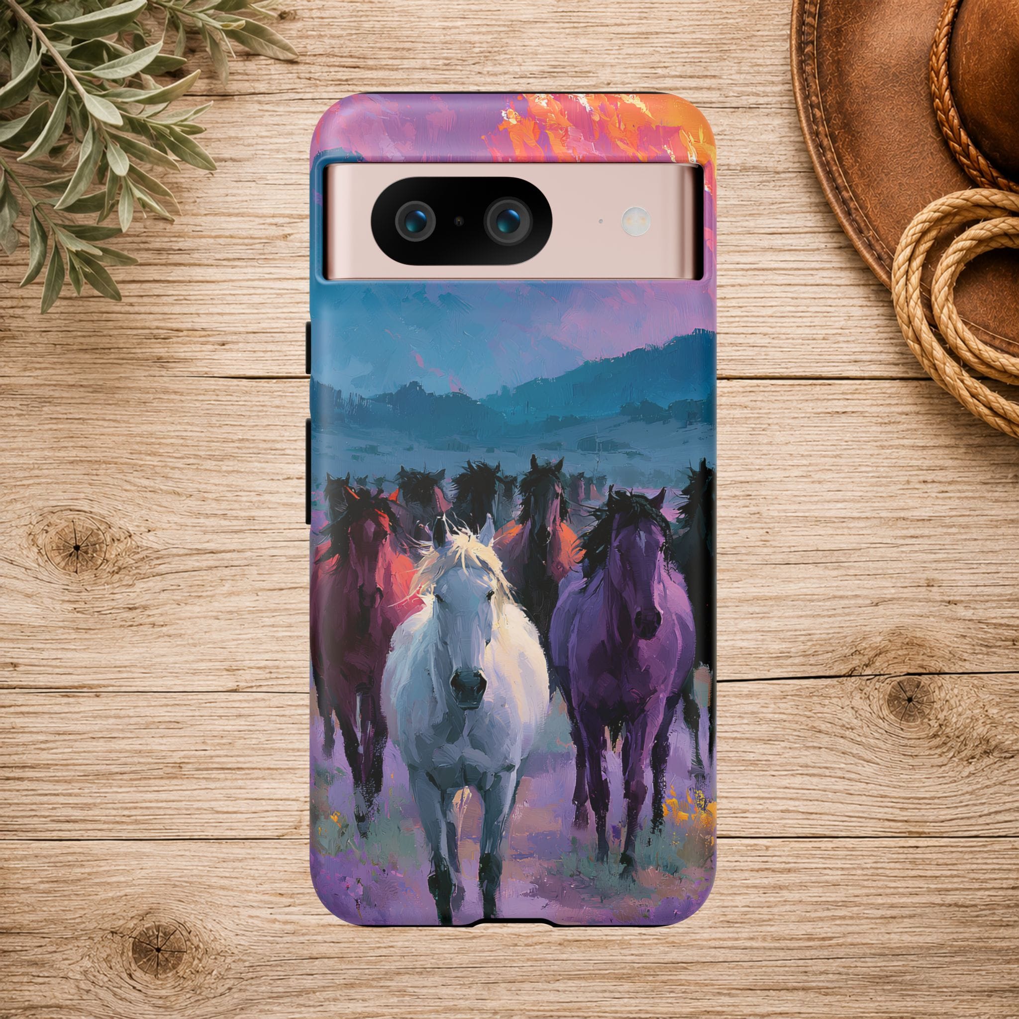 Wild Horses Sunset Mountain Phone Case
