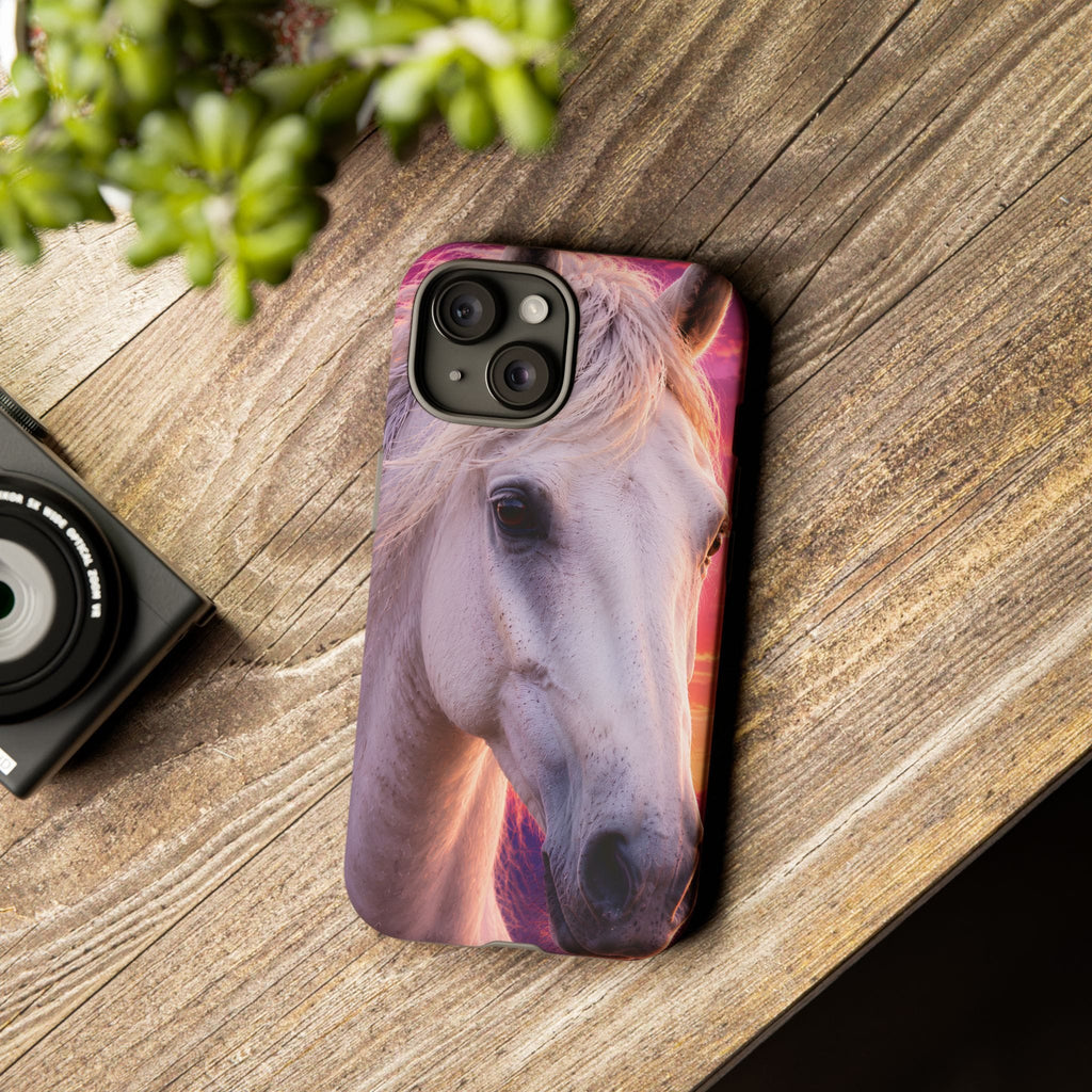 White Horse Sunset Phone Case