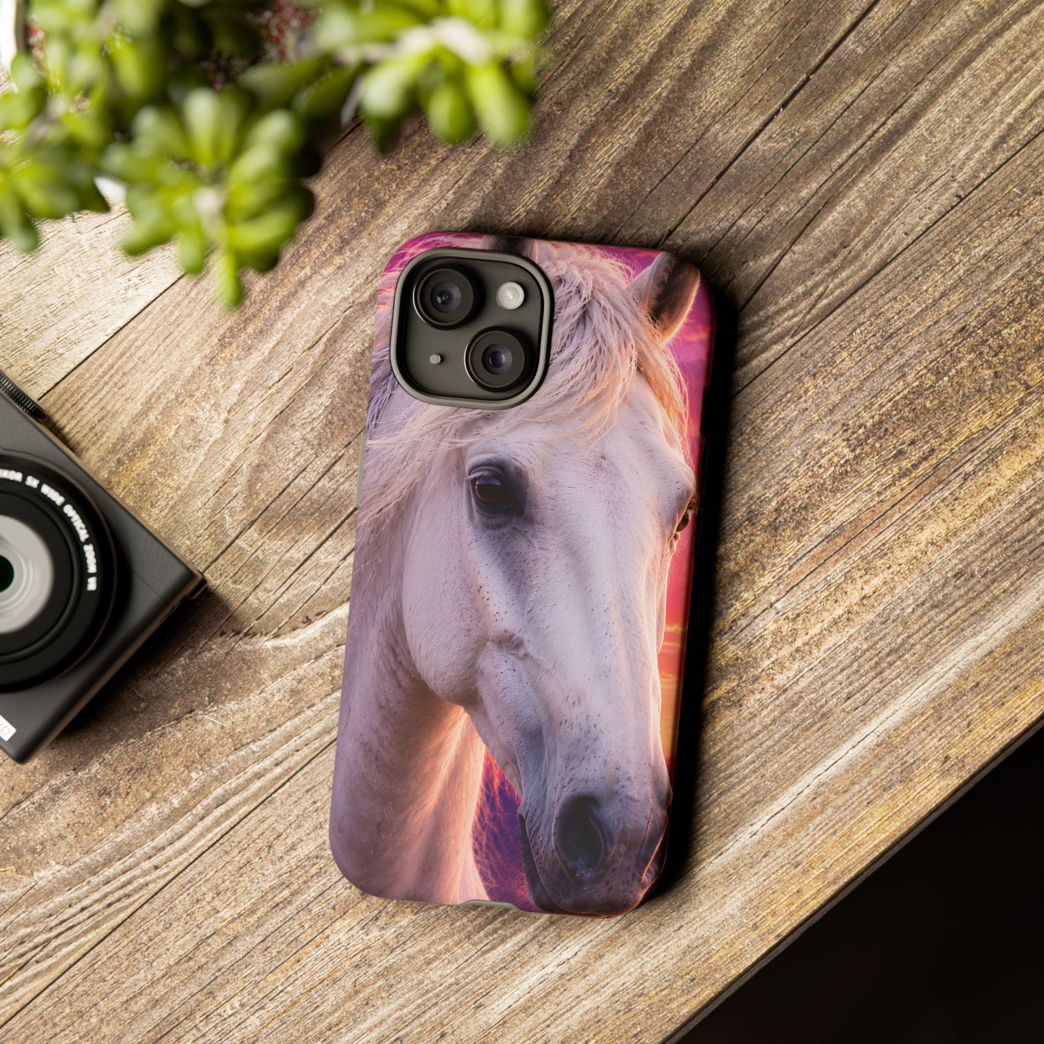 White Horse Sunset Phone Case