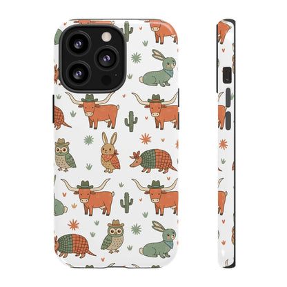 Cute Armadillo, Longhorn, Owl & Bunny Pattern-Phone Case