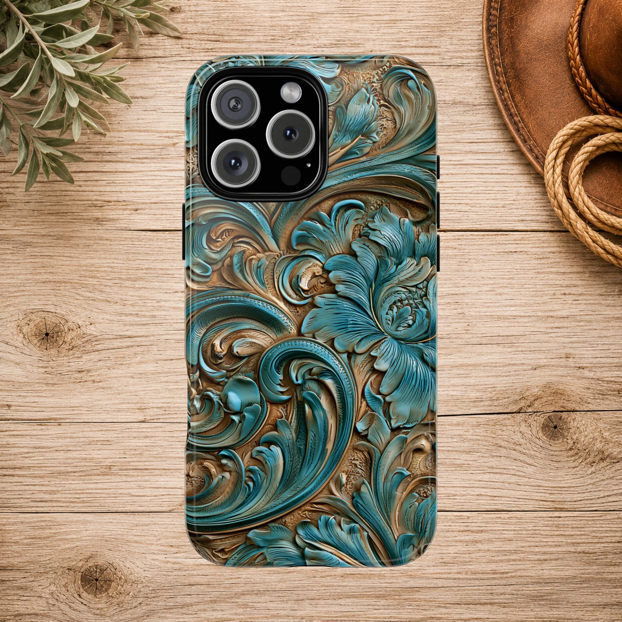 Turquoise  Western Tough Phone Case