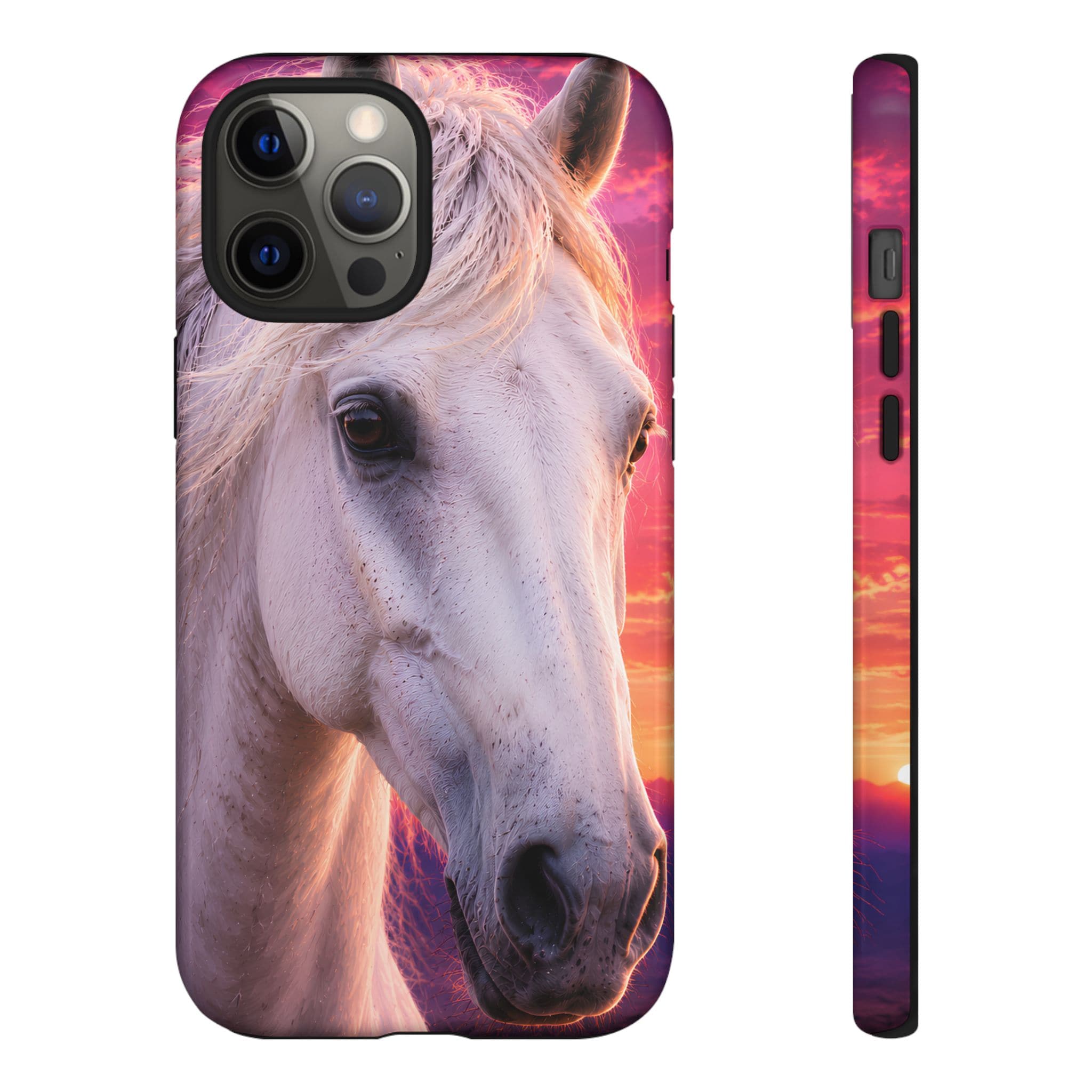 White Horse Sunset Phone Case