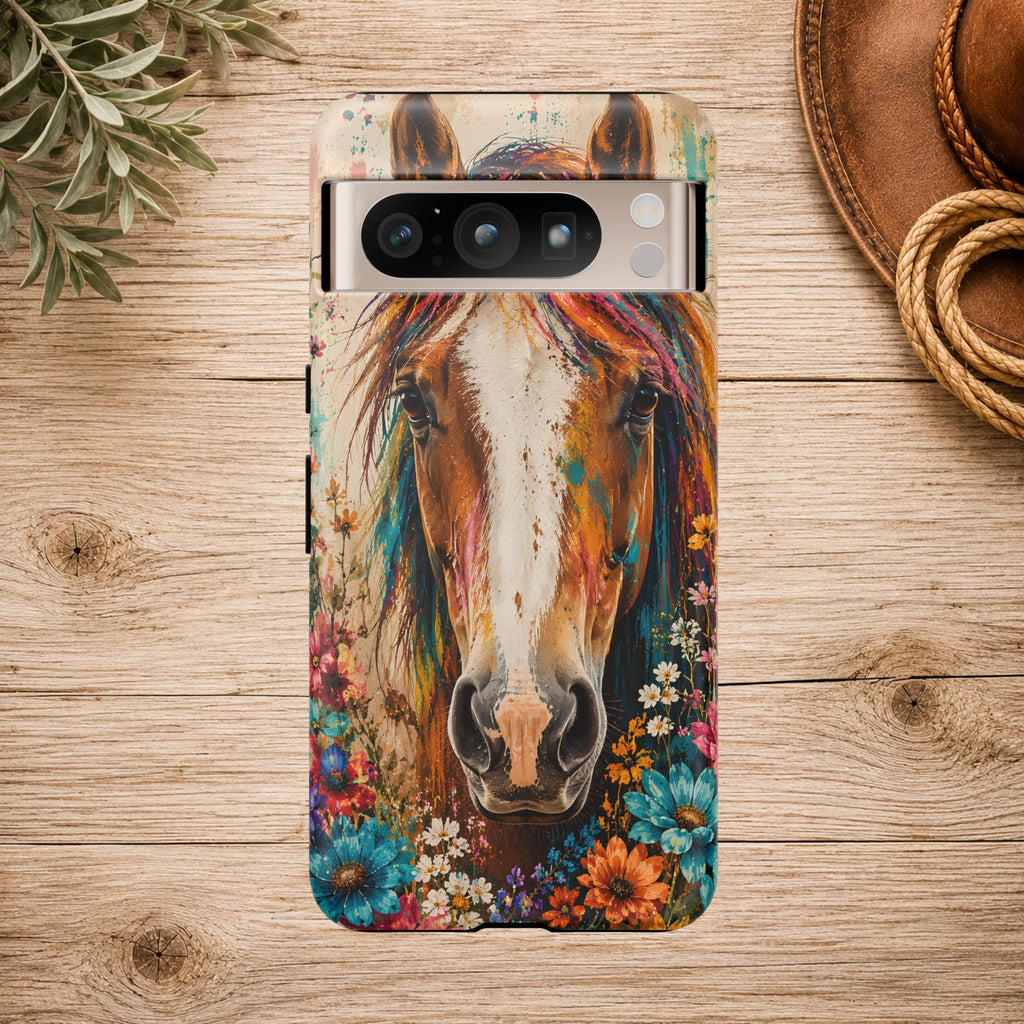 Boho Wildflower Horse Phone Case