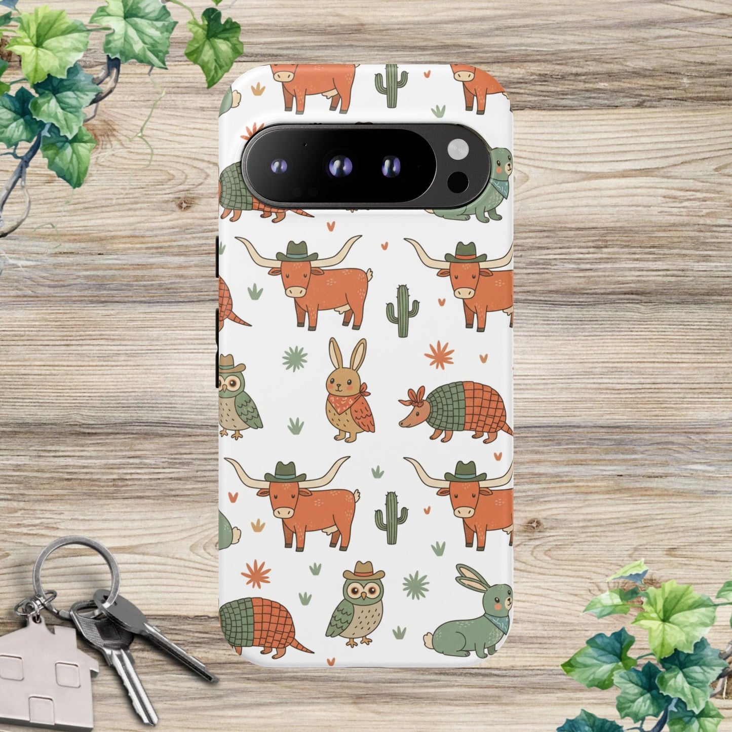 Cute Armadillo, Longhorn, Owl & Bunny Pattern-Phone Case