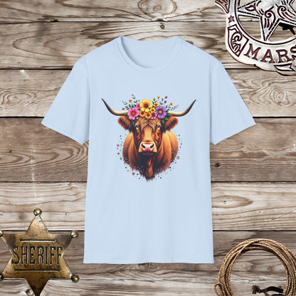 Softstyle Unisex T-Shirt -Beautiful Highland Cow