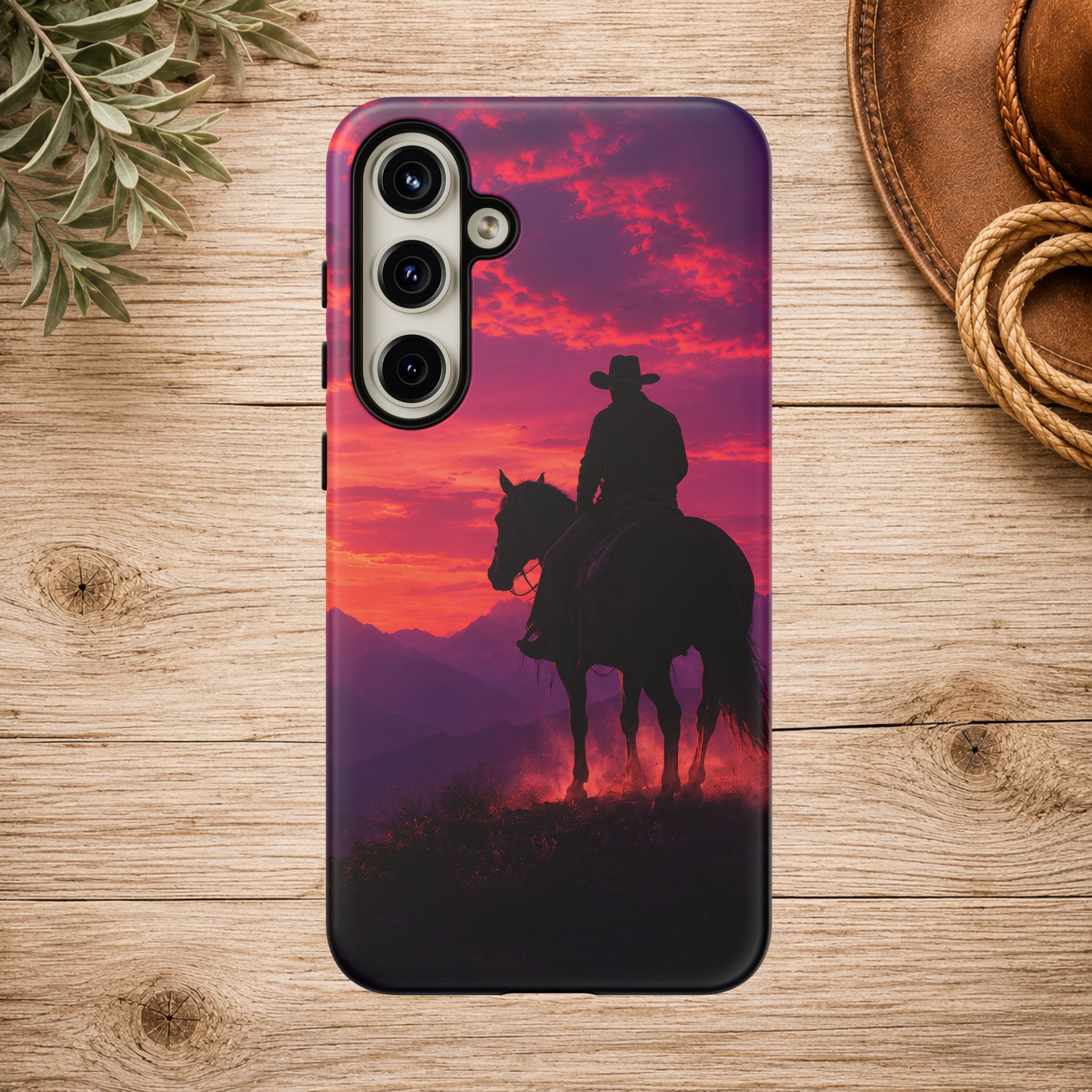 Cowboy Sunset Horseback Phone Case