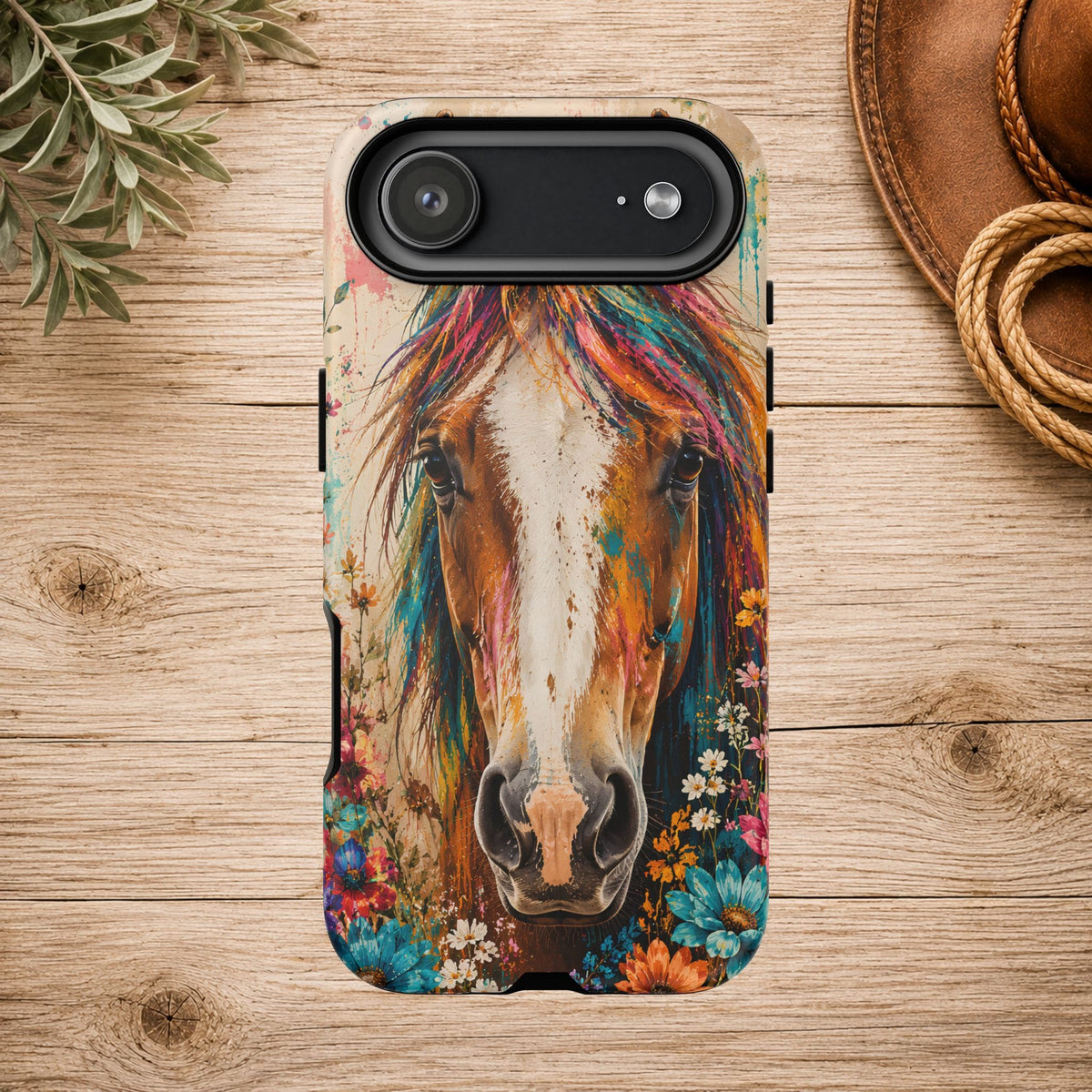 Boho Wildflower Horse Phone Case
