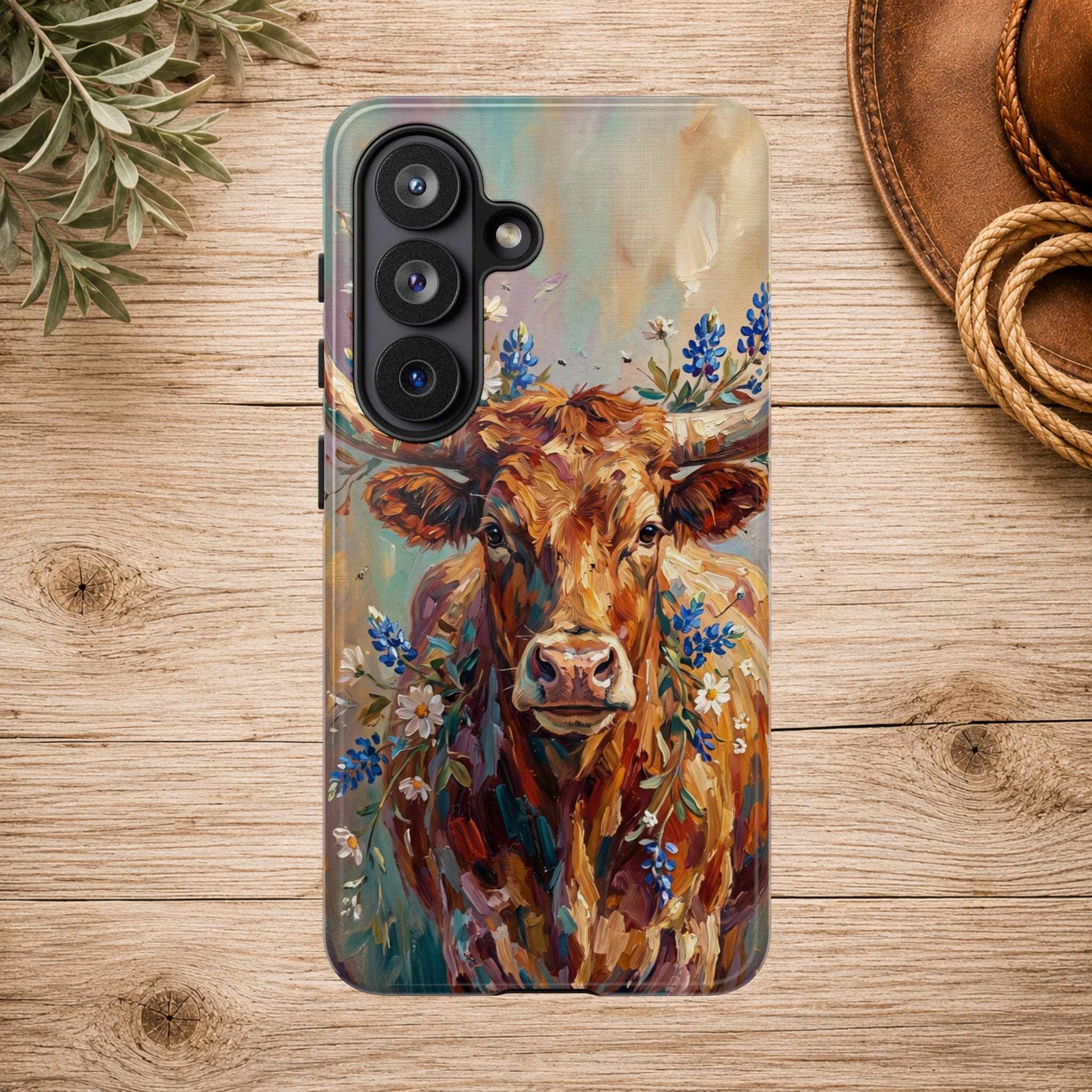 Texas Bluebonnet Longhorn Phone Case