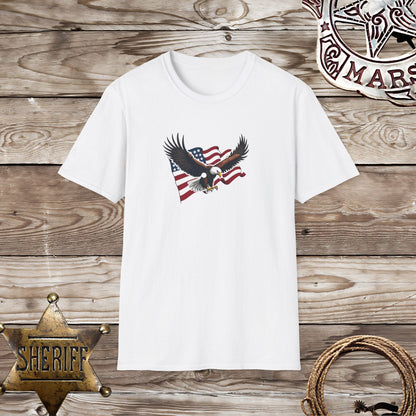 Softstyle Unisex T-Shirt: Eagle Flag