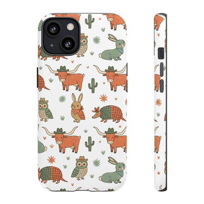 Cute Armadillo, Longhorn, Owl & Bunny Pattern-Phone Case