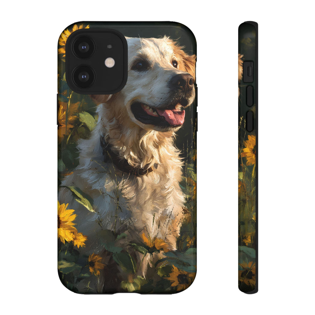 Golden Retriever Sunflower Phone Case