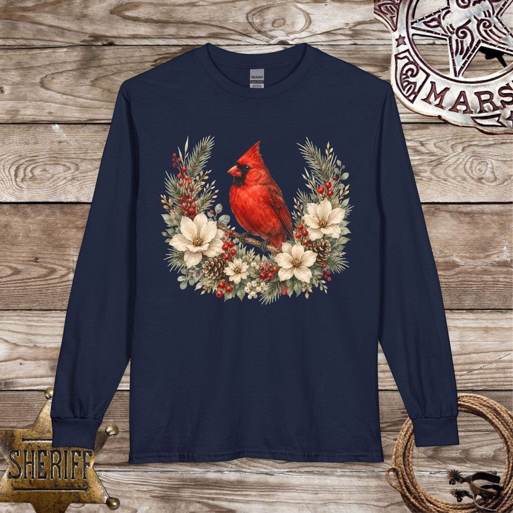 Cardinal Wreath Long Sleeve Shirt