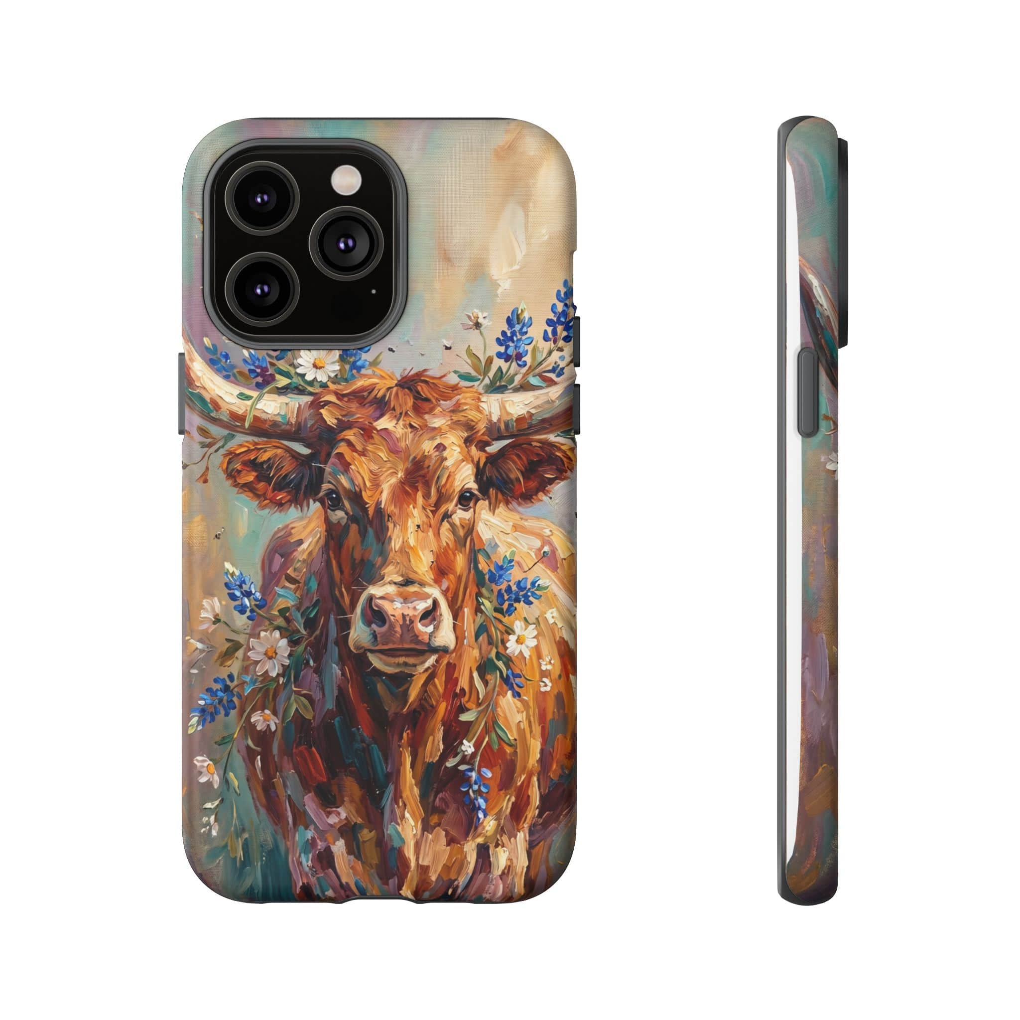 Texas Bluebonnet Longhorn Phone Case