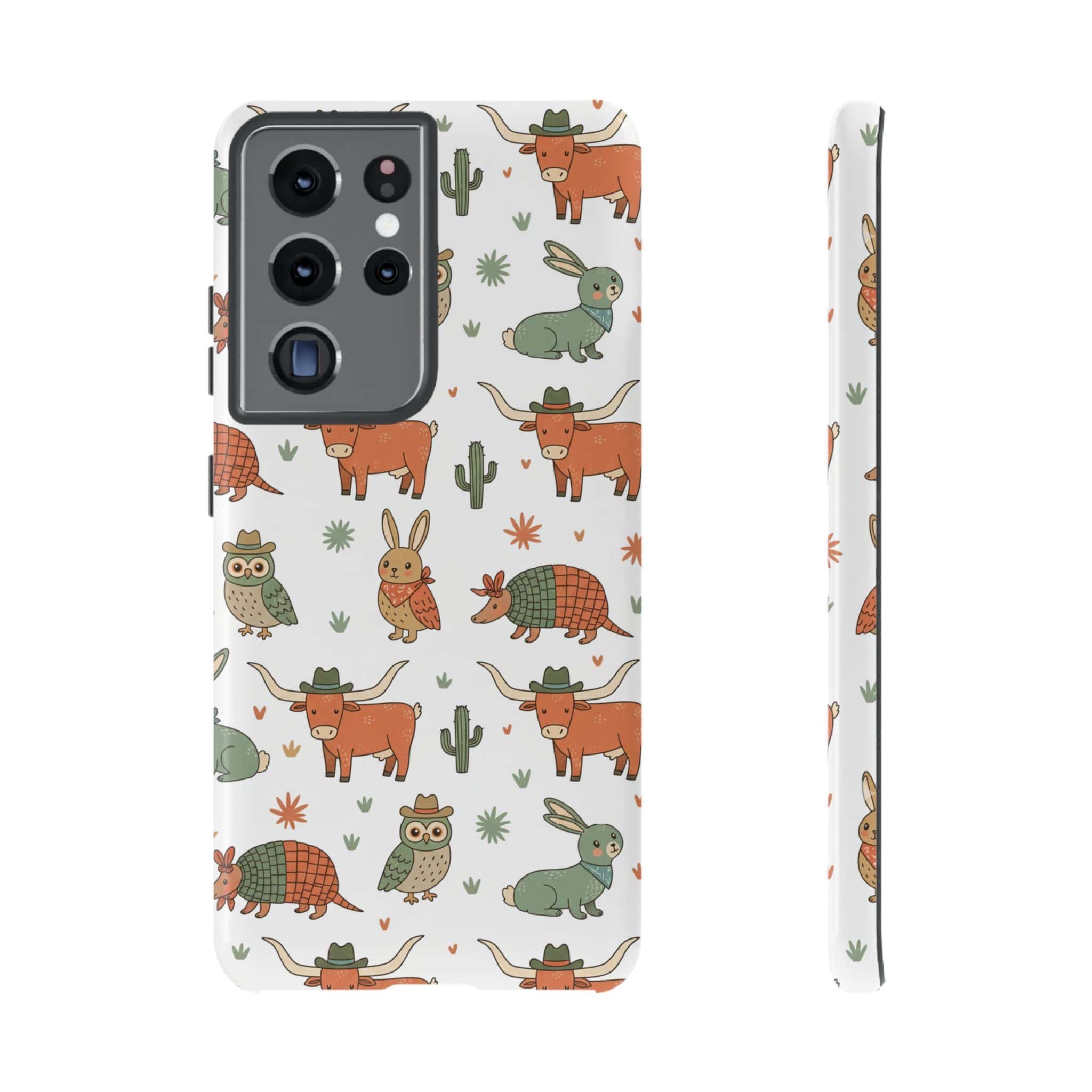 Armadillo, Longhorn, Owl & Bunny Pattern-Phone Case