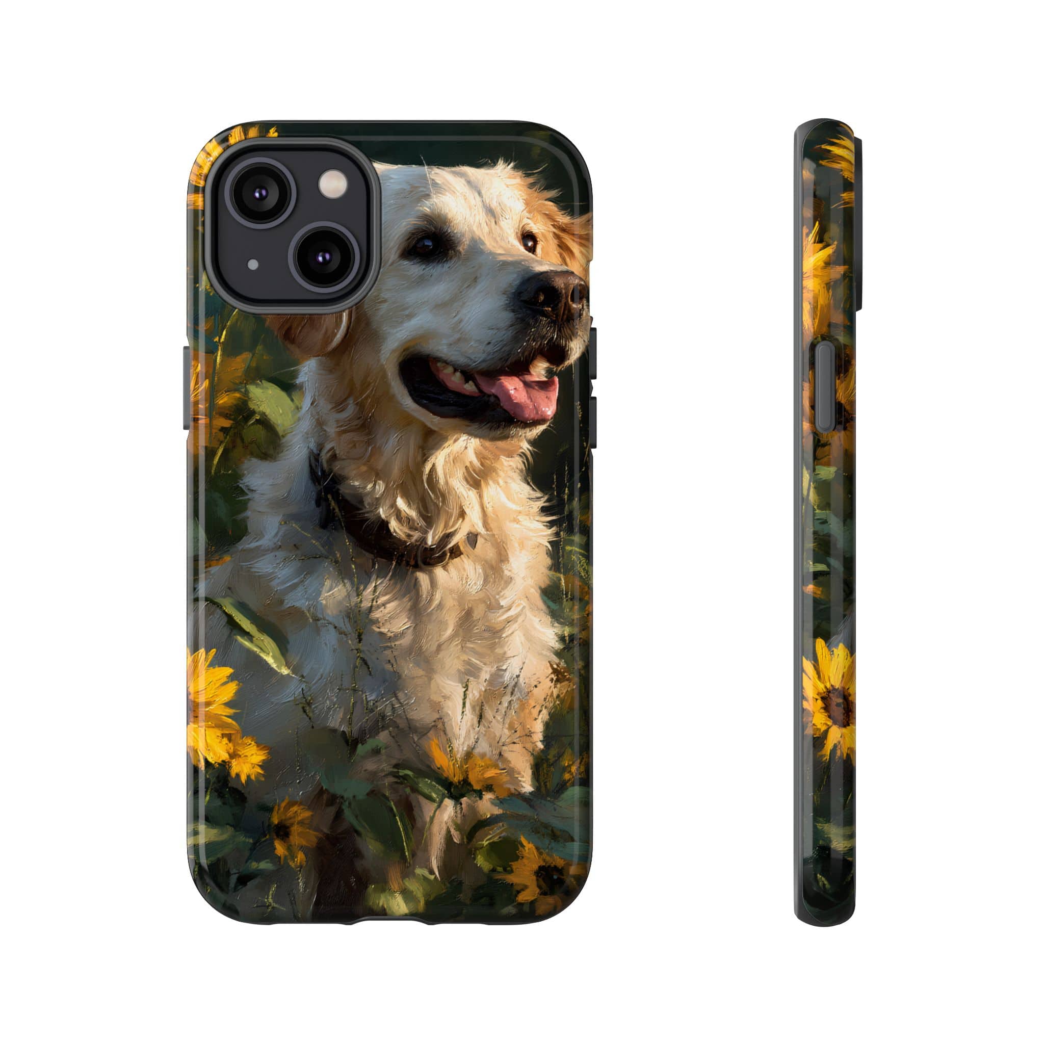 Golden Retriever Sunflower Phone Case