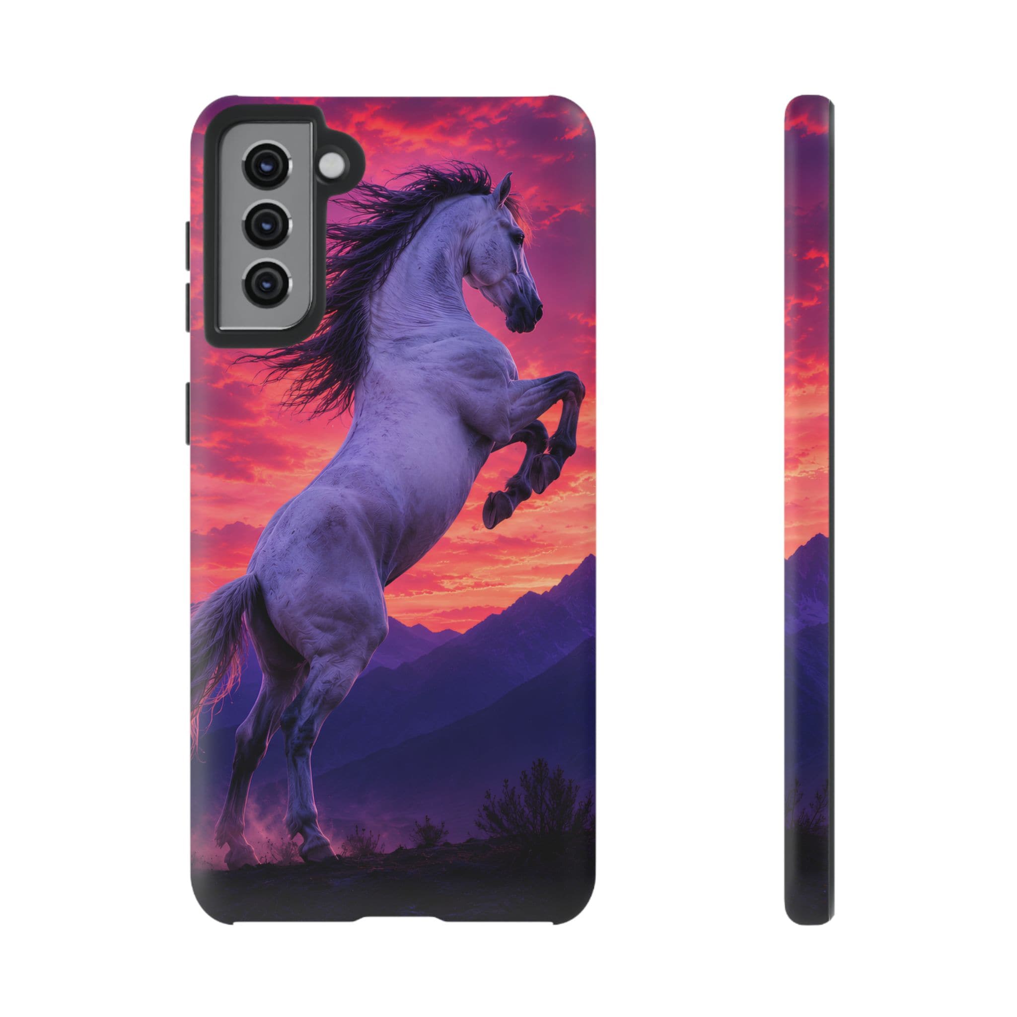 Rearing White Horse Sunset Phone Case