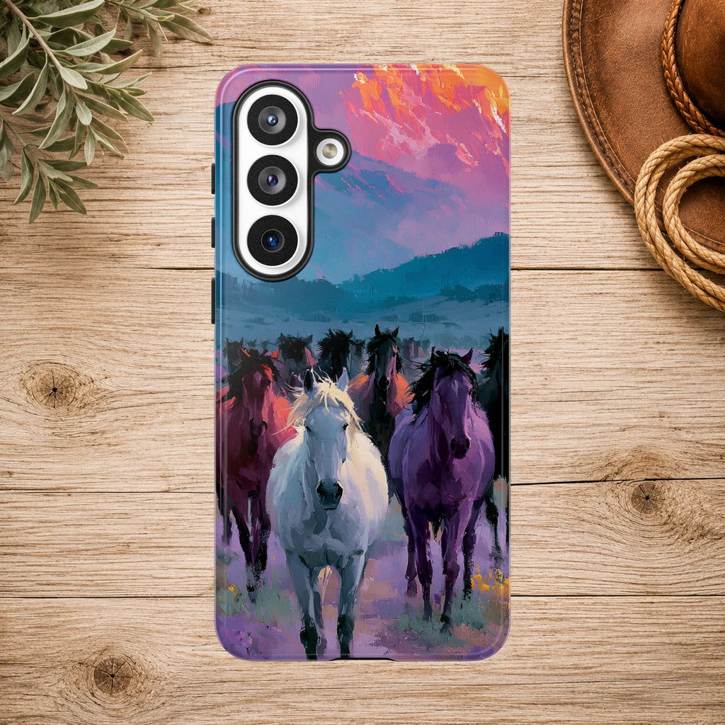 Wild Horses Sunset Mountain Phone Case