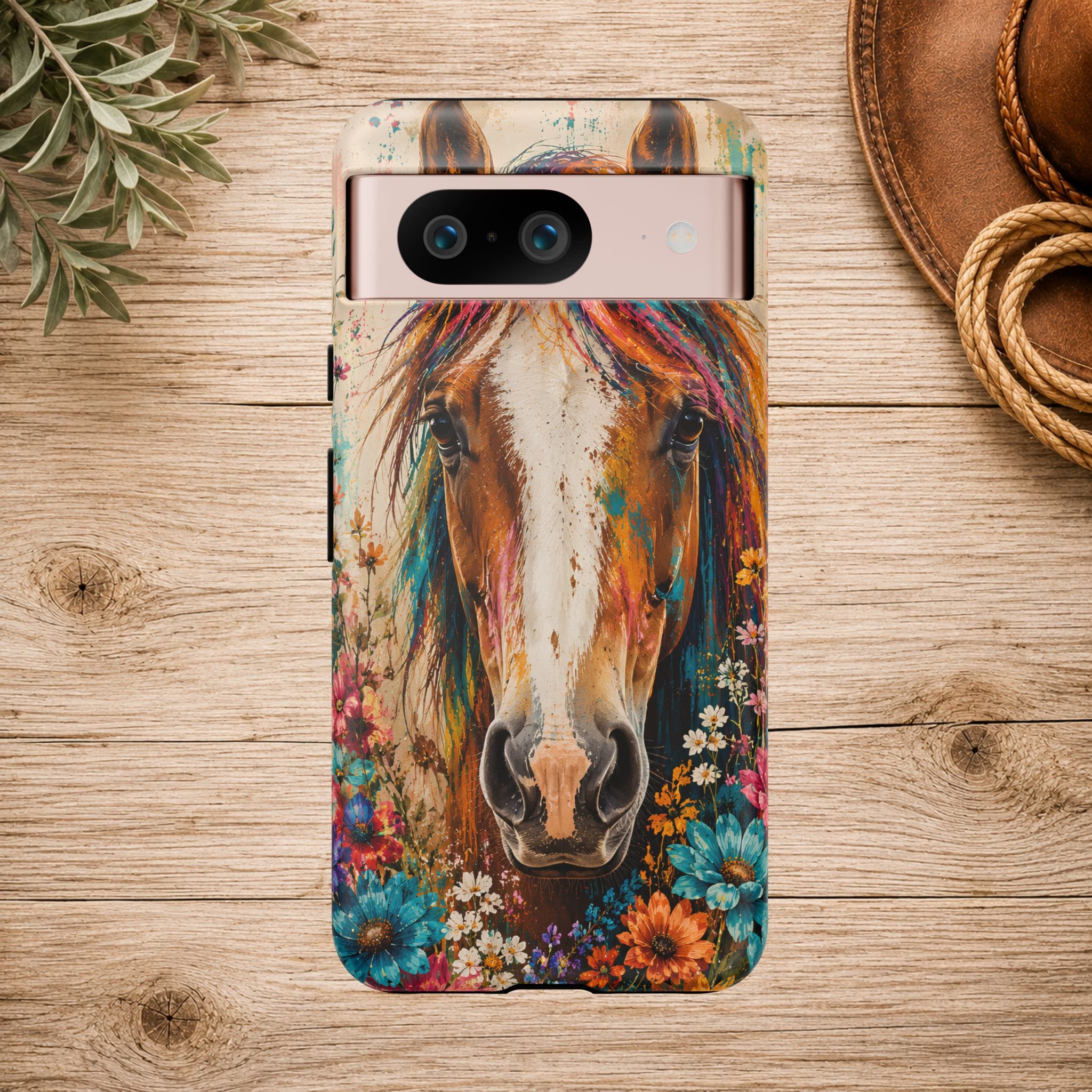 Boho Wildflower Horse Phone Case