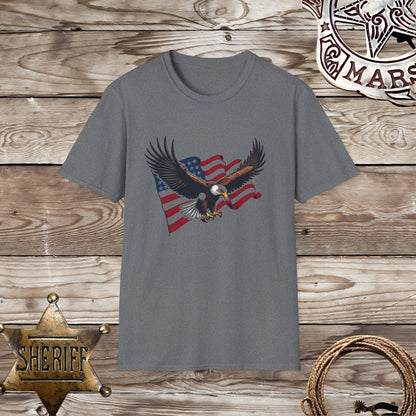 Softstyle Unisex T-Shirt: Eagle Flag