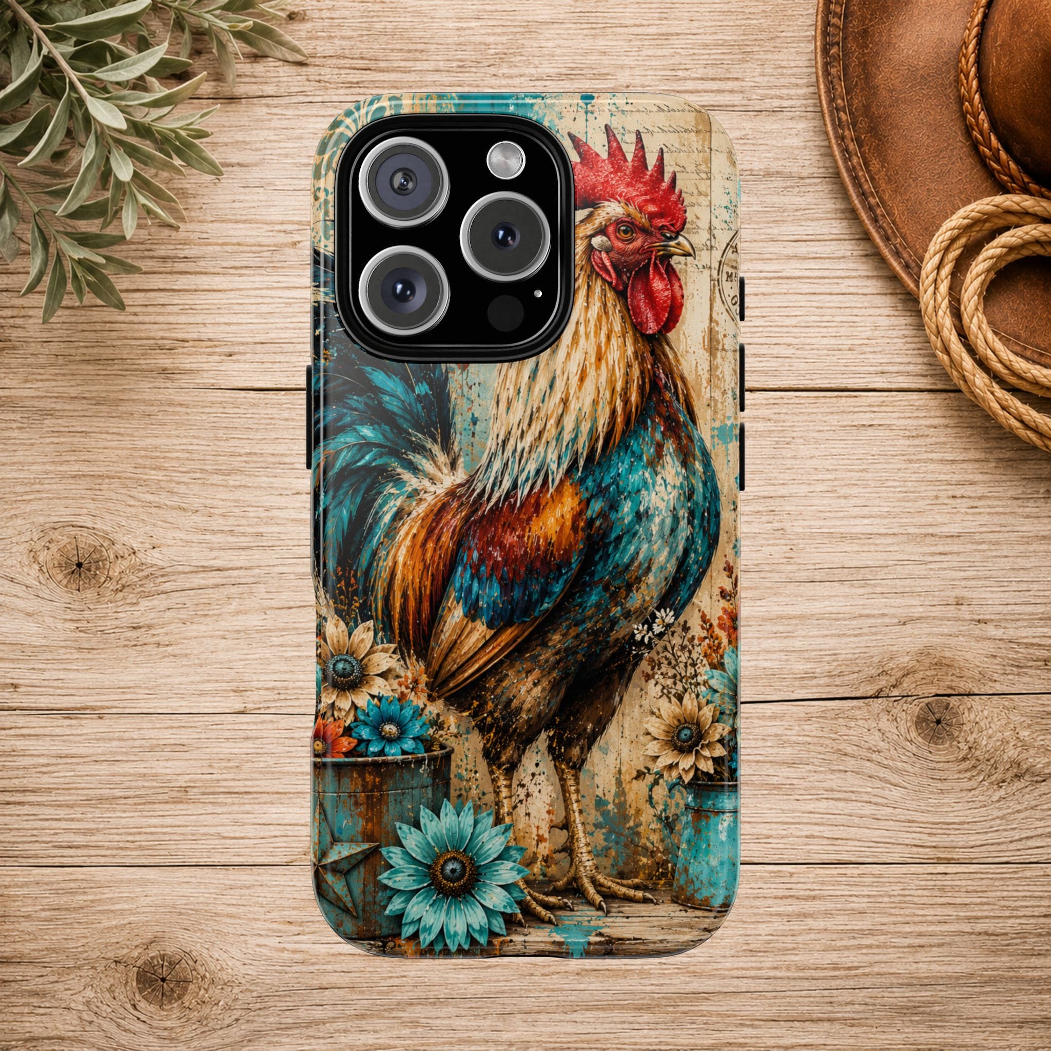 Rustic Farmhouse Rooster Phone Case