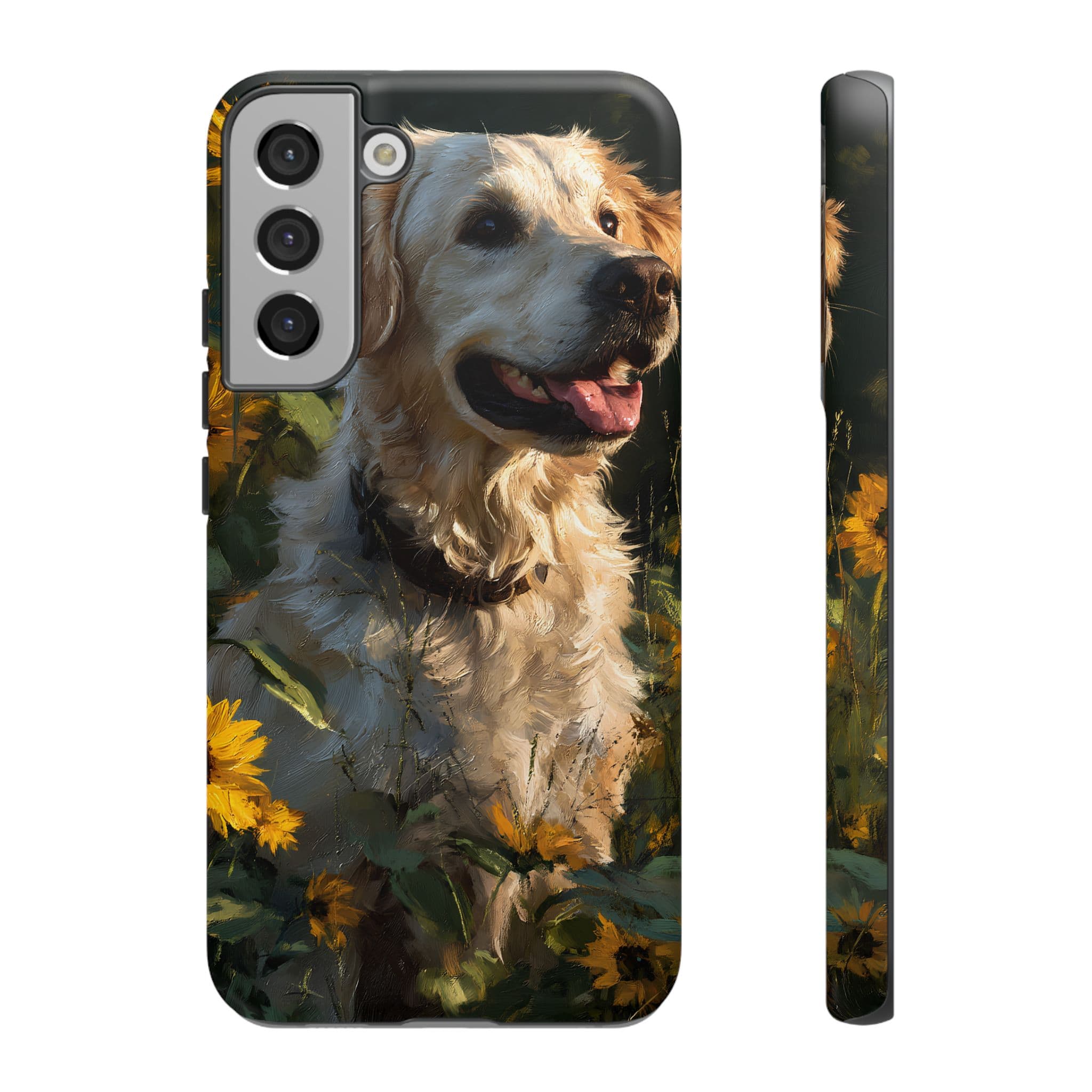 Golden Retriever Sunflower Phone Case