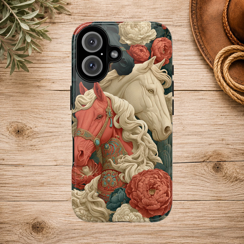 Floral Western Horses Phone Case