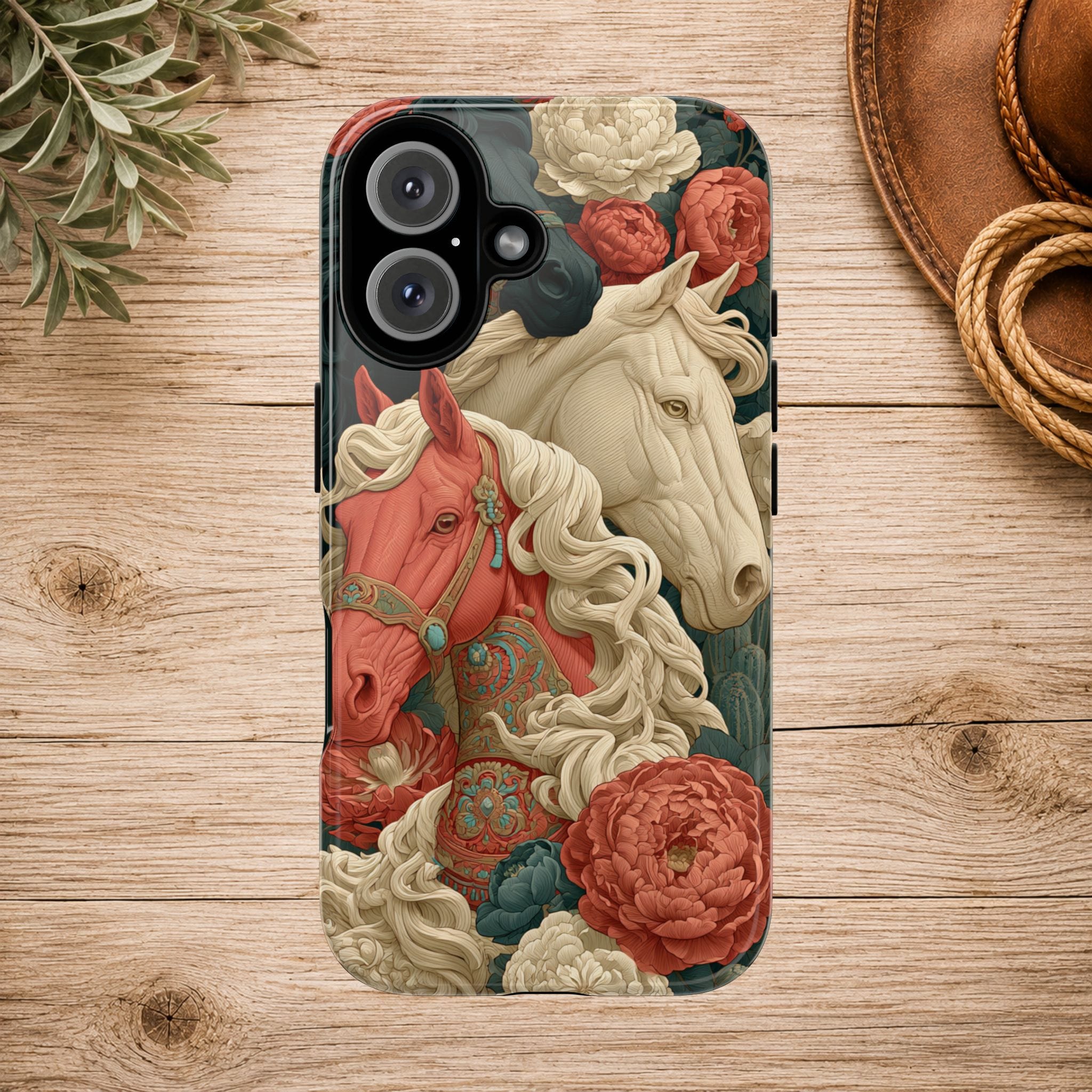 Floral Western Horses Phone Case