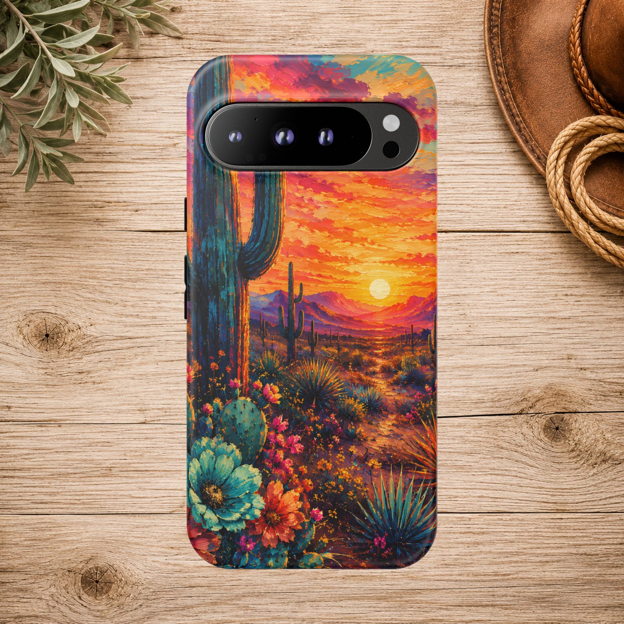 Desert Sunset Bloom Western Phone Case