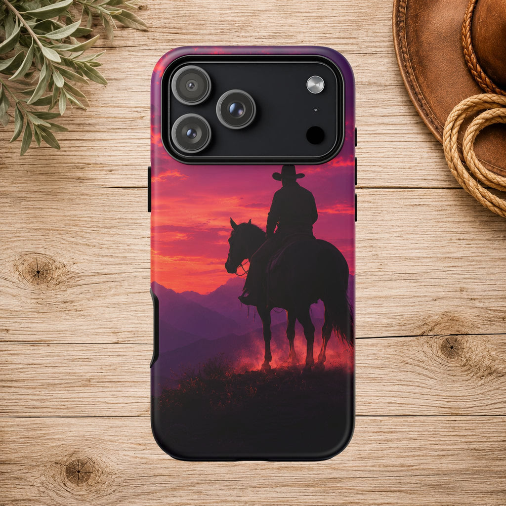 Cowboy Sunset Horseback Phone Case