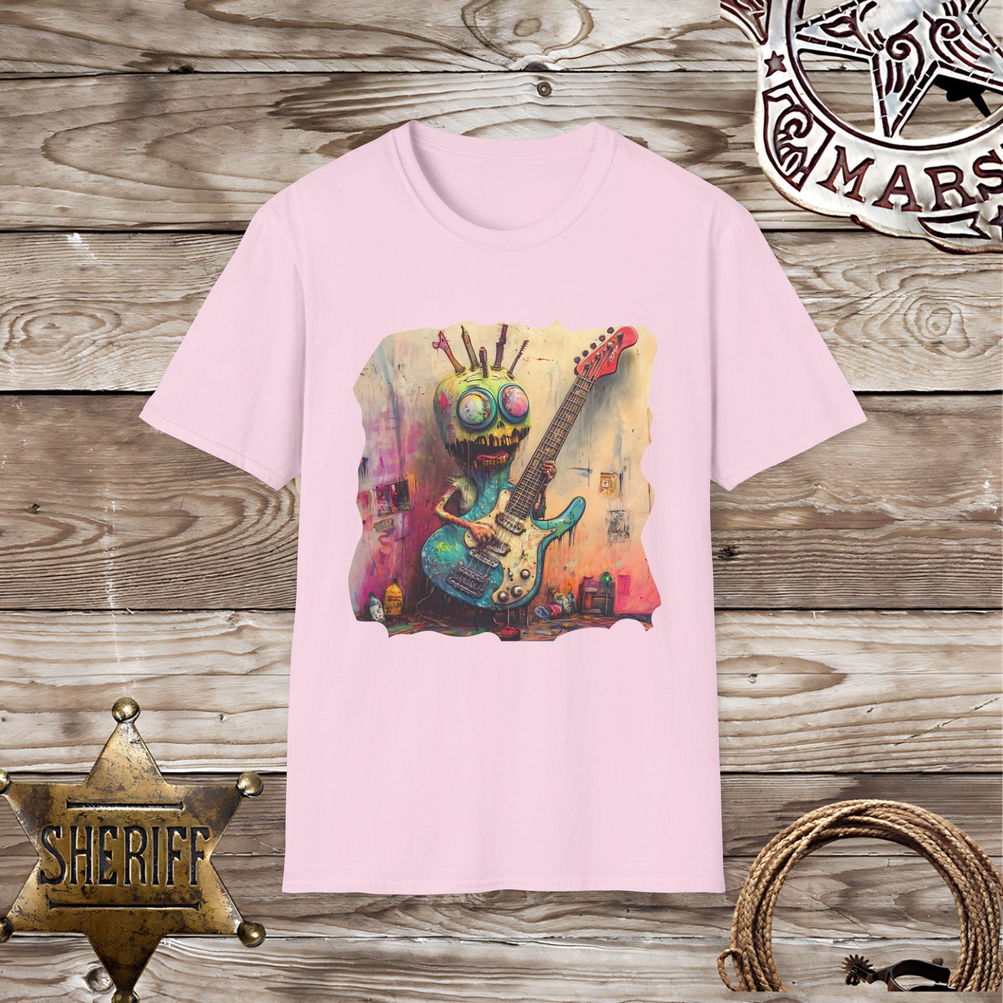 Guitar Playing Alien-T-Shirt