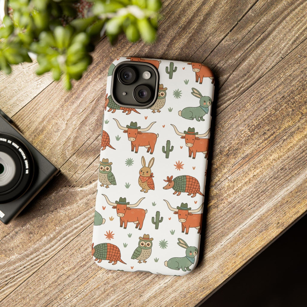 Armadillo, Longhorn, Owl & Bunny Pattern-Phone Case
