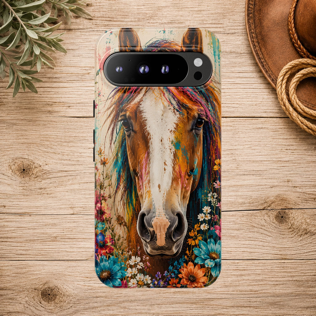 Boho Wildflower Horse Phone Case