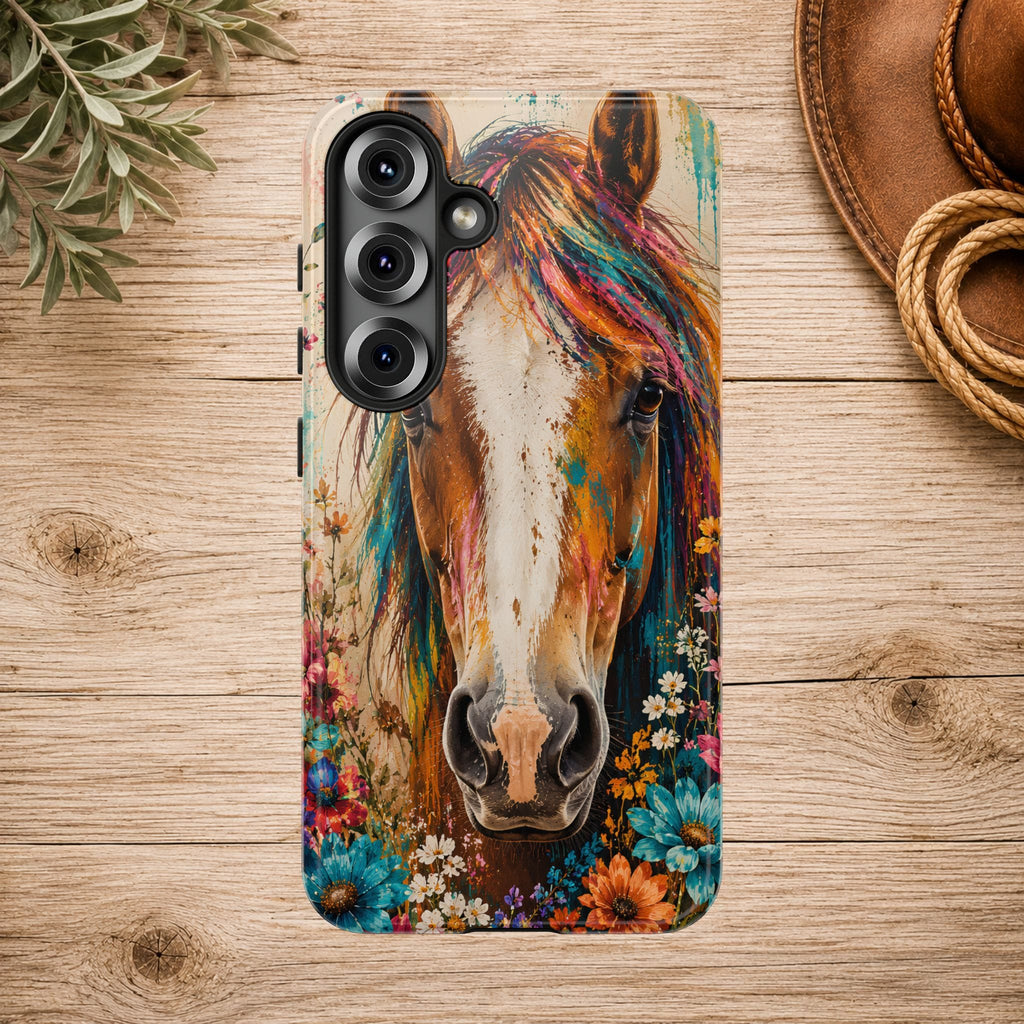 Boho Wildflower Horse Phone Case